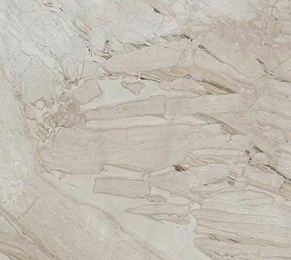 White Daino Reale marble slab displayed