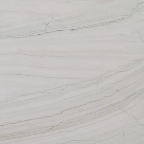 White Lux Quartzite slab displayed indoors