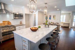 Marble kitchen countertop installation complete