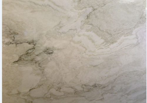 Grey Sea Pearl quartzite slab displayed